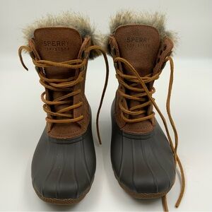 Sperry Whitewater Brown Leather Duck Winter Snow Boots. Size Women’s 5.